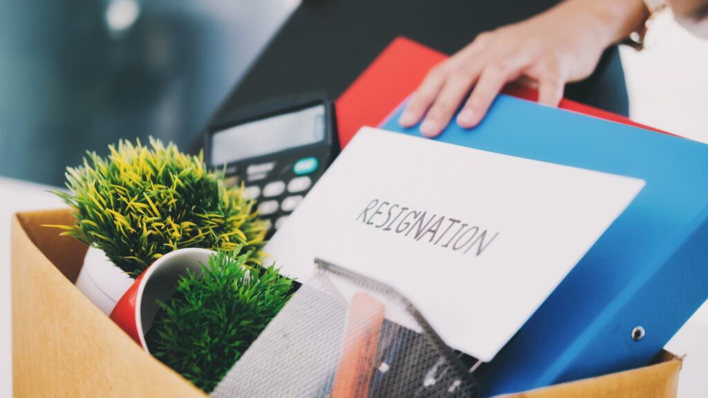 write a letter of resignation and leave