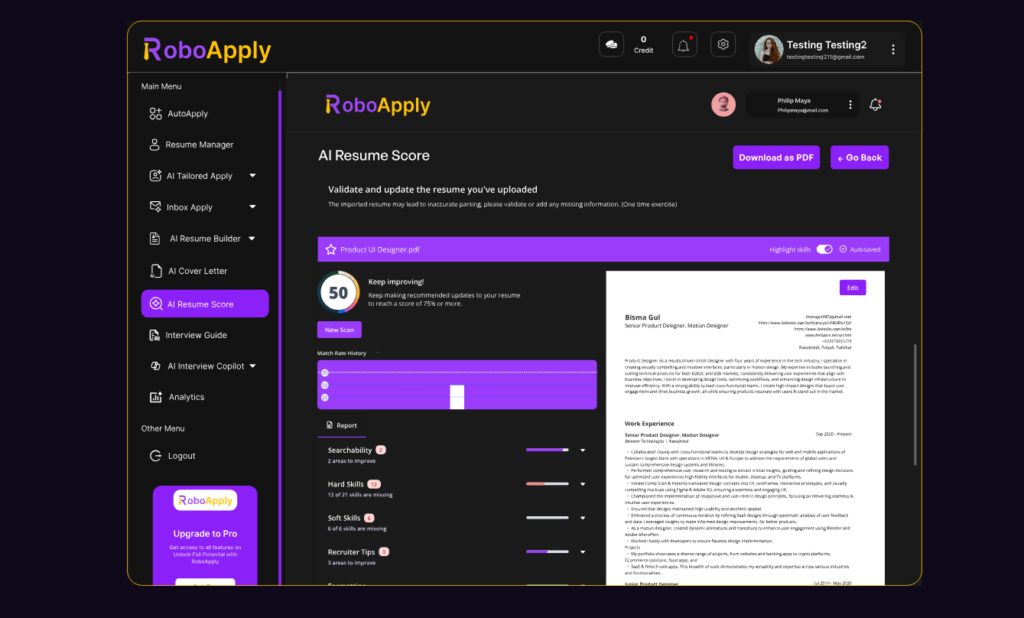 ATS Friendly Resume Score