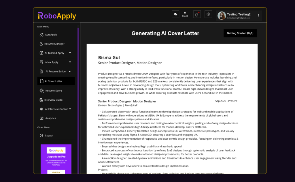 AI Cover Letter by RoboApply