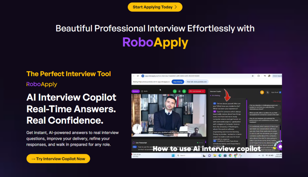 RoboApply Main Page